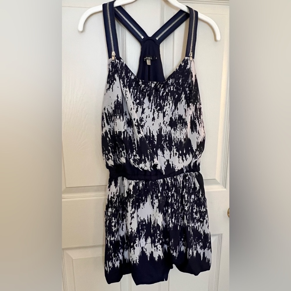 Mustard Seed brand mini dress. Navy and grey print. Size M